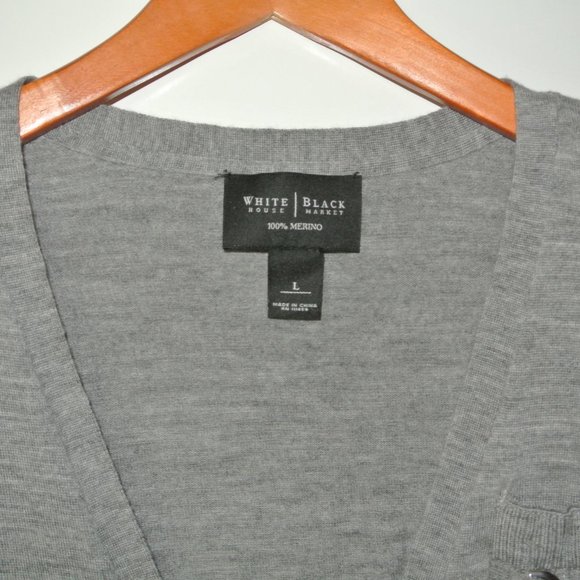 White House Black Market Wool Boyfriend Cardigan L - Picture 9 of 14